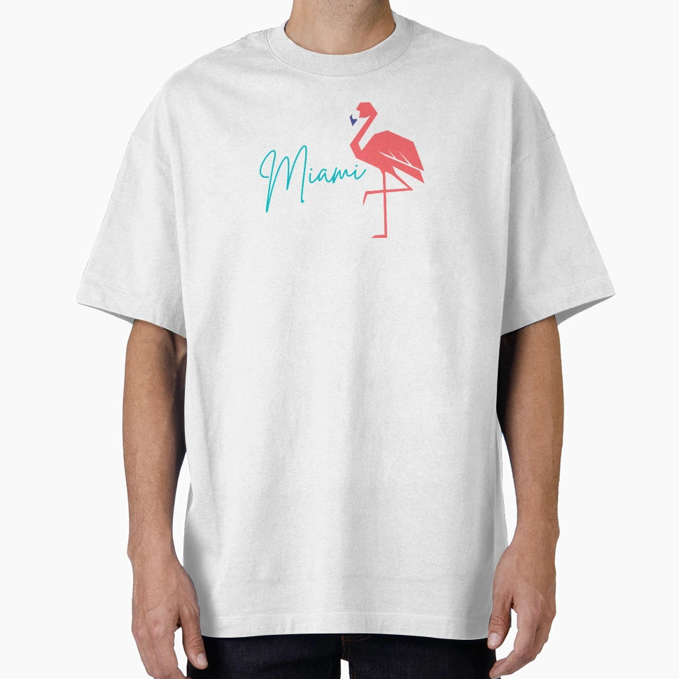 Miami Flamingo Blue South Florida T-Shirt - Aesthetic Graphic Men Women - T-Shirt, Sweatshirt, Hoodie