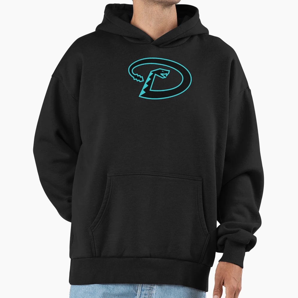 Black And Teal D Snake Hoodie - Trendy Graphic Men Women - T-Shirt, Sweatshirt, Hoodie