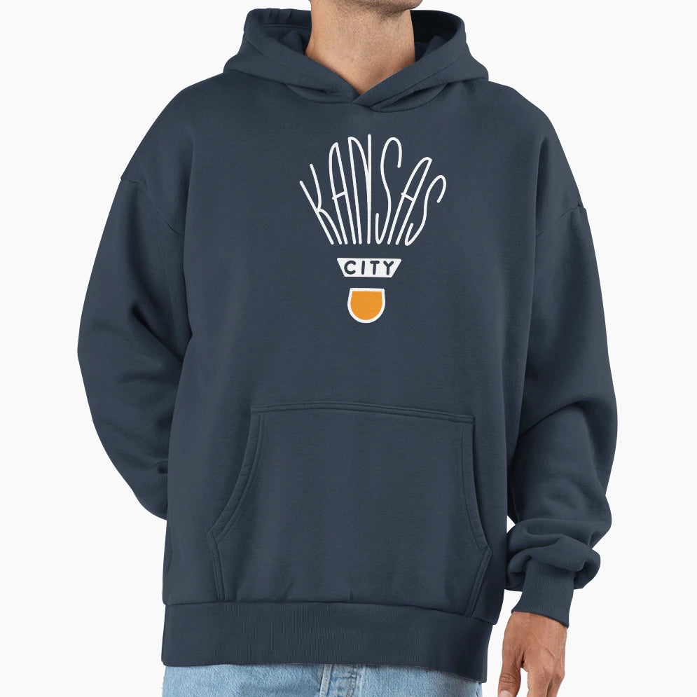Kansas City Shuttlecock Type White Hoodie - Minimalist Print Men Women - T-Shirt, Sweatshirt, Hoodie