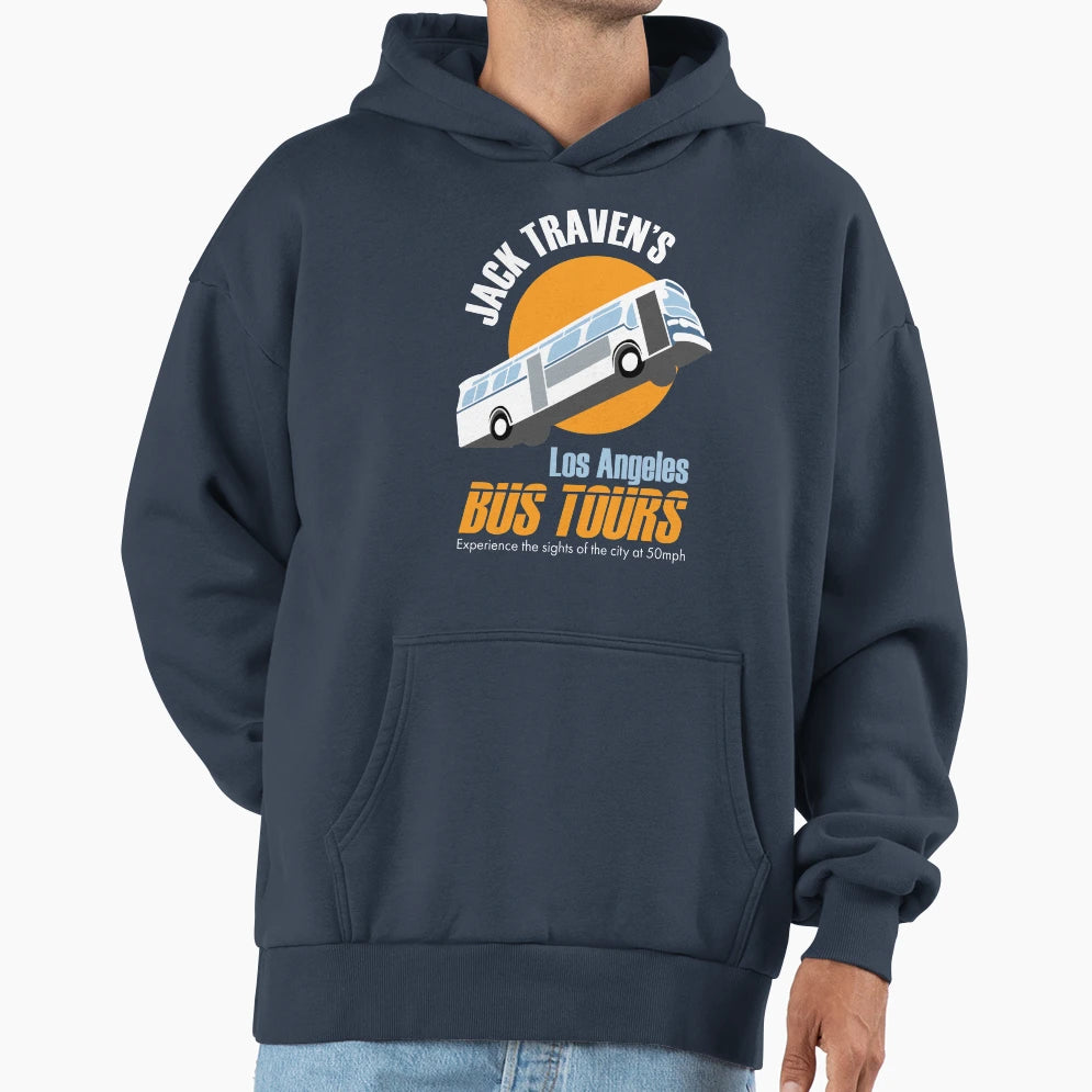 Jack Travens Los Angeles Bus Tours Hoodie - Trendy Graphic Men Women - T-Shirt, Sweatshirt, Hoodie