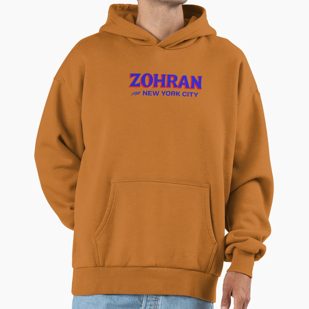 Zohran Nyc Mayor Blue Text Hoodie - Graphic Print Men Women - T-Shirt, Sweatshirt, Hoodie