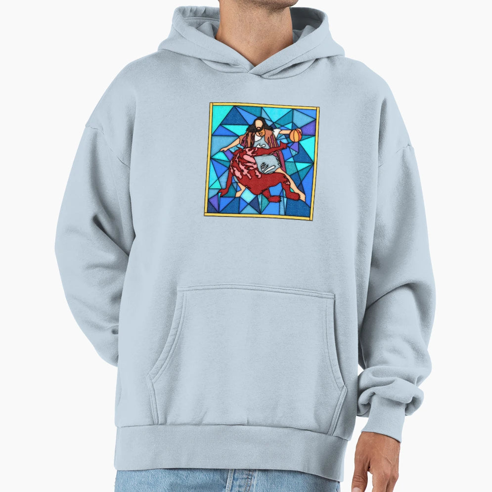 Holy Crossover Stained Glass Hoodie - Unique Graphic Unisex - T-Shirt, Sweatshirt, Hoodie