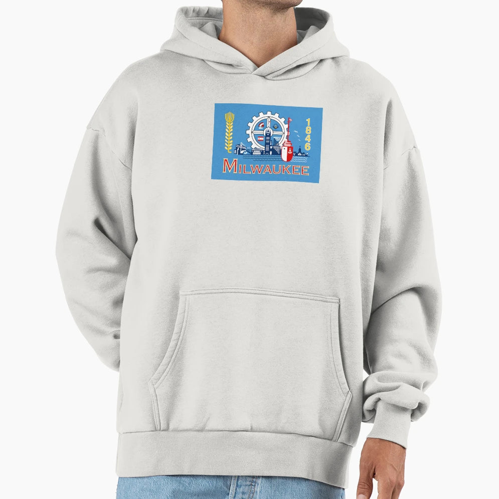 Flag Milwaukee Hoodie - Unique Graphic for Adults - T-Shirt, Sweatshirt, Hoodie
