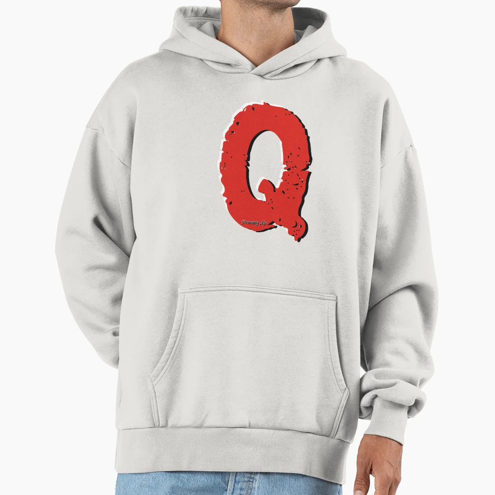 Initials Q Hoodie - Unique Graphic Men Women - T-Shirt, Sweatshirt, Hoodie