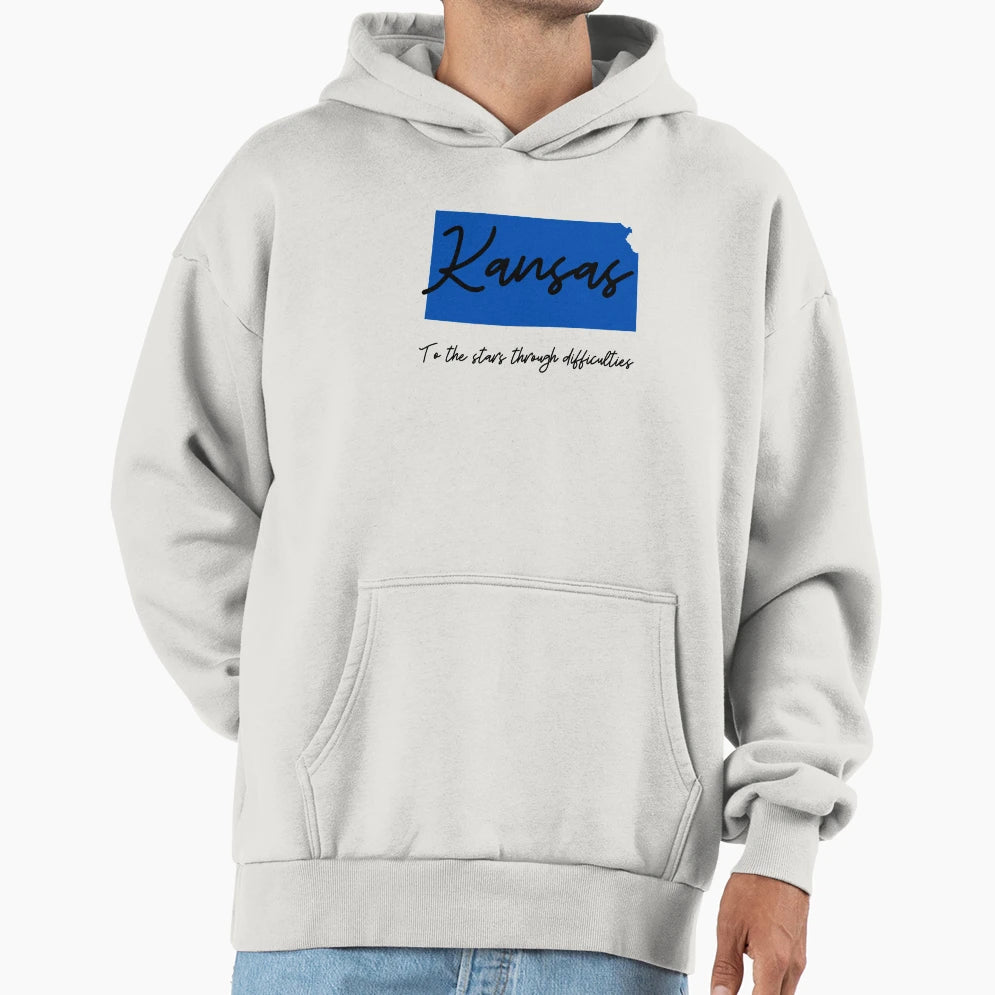 Kansas State Motto To Stars Through Hoodie - Custom Art Print for Adults - T-Shirt, Sweatshirt, Hoodie
