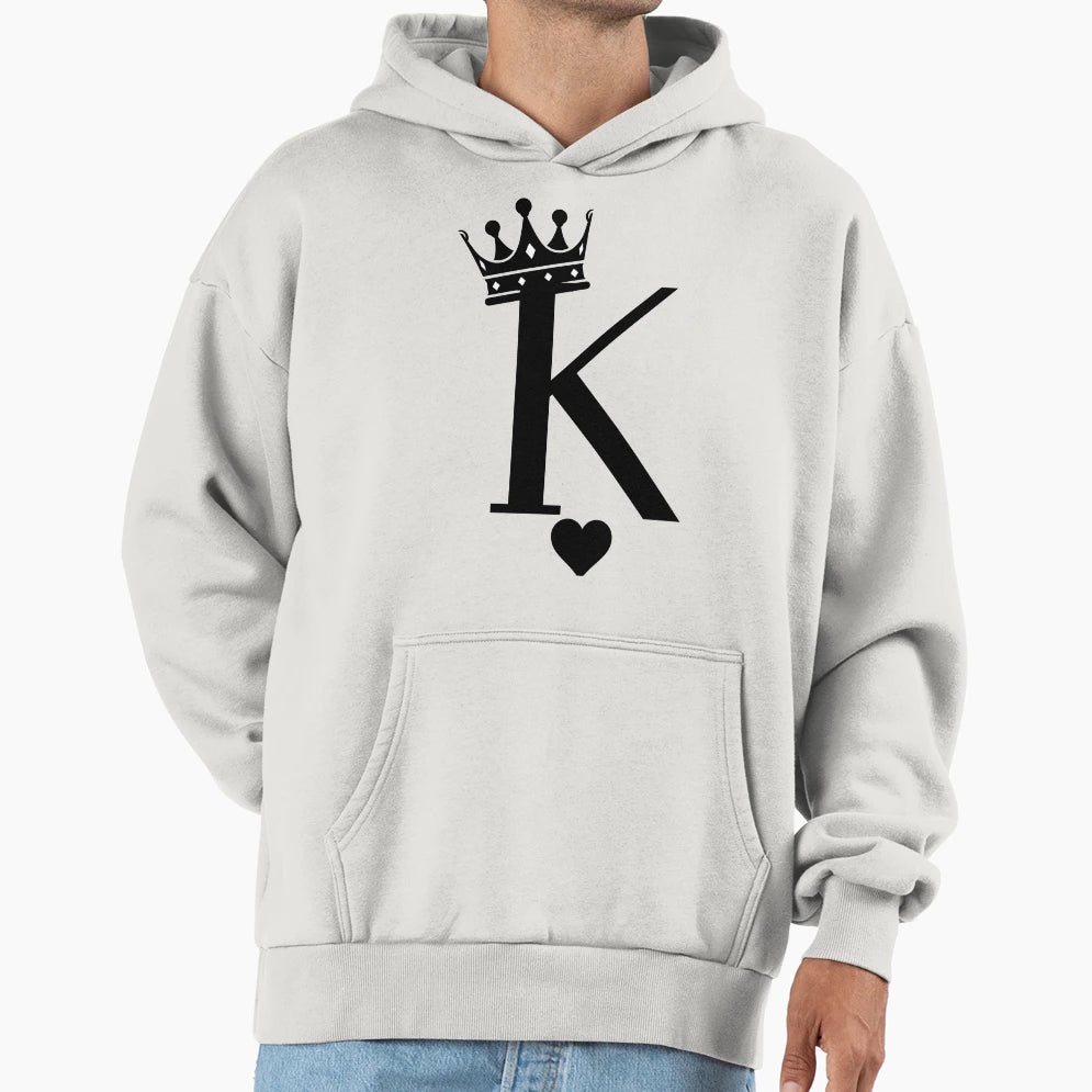 K King Love Match Valentines Day Hoodie - Minimalist Print Unisex - T-Shirt, Sweatshirt, Hoodie