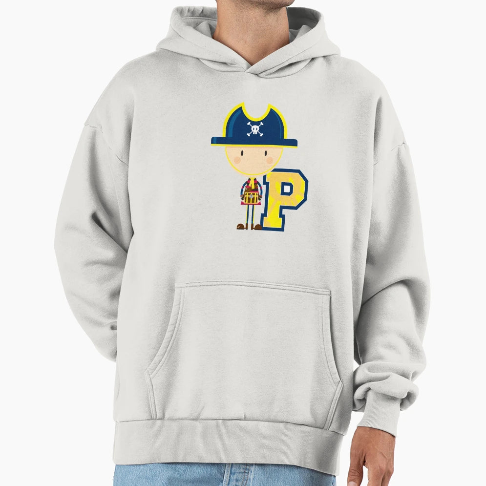 P Is Pirate Educational Illustration Hoodie - Unique Graphic Unisex - T-Shirt, Sweatshirt, Hoodie