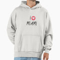 I Love Miami Hoodie - Minimalist Print Men Women - T-Shirt, Sweatshirt, Hoodie