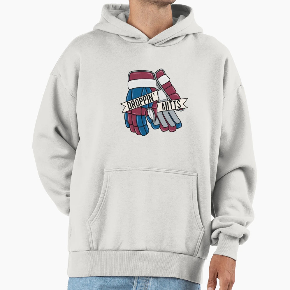 Droppin Mitts Colorado Ice Hockey Hoodie - Trendy Graphic Unisex - T-Shirt, Sweatshirt, Hoodie
