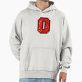 Letter Art Red Pixel Pattern O Hoodie - Minimalist Print for Adults - T-Shirt, Sweatshirt, Hoodie