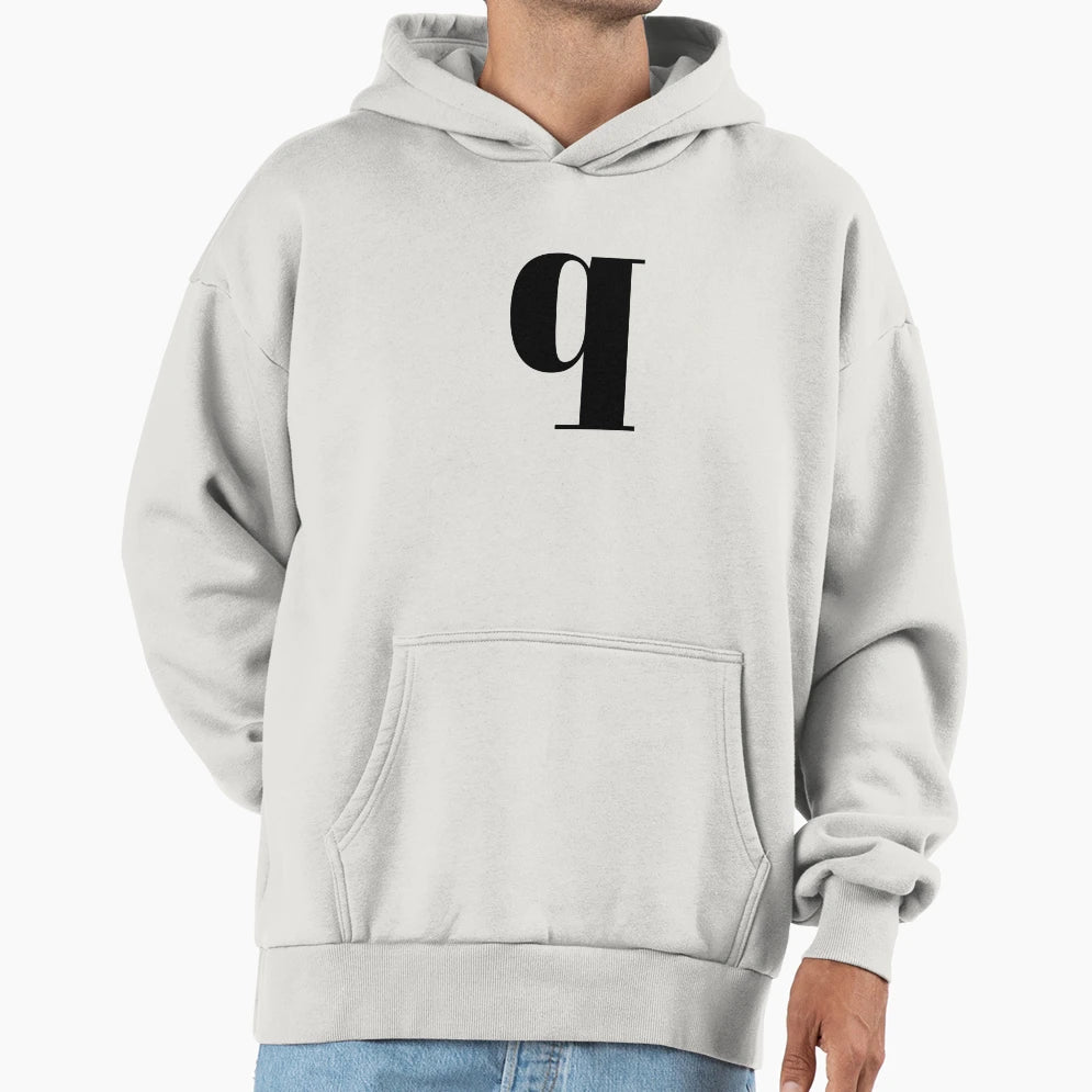 Q Initial Hoodie - Minimalist Print Unisex - T-Shirt, Sweatshirt, Hoodie