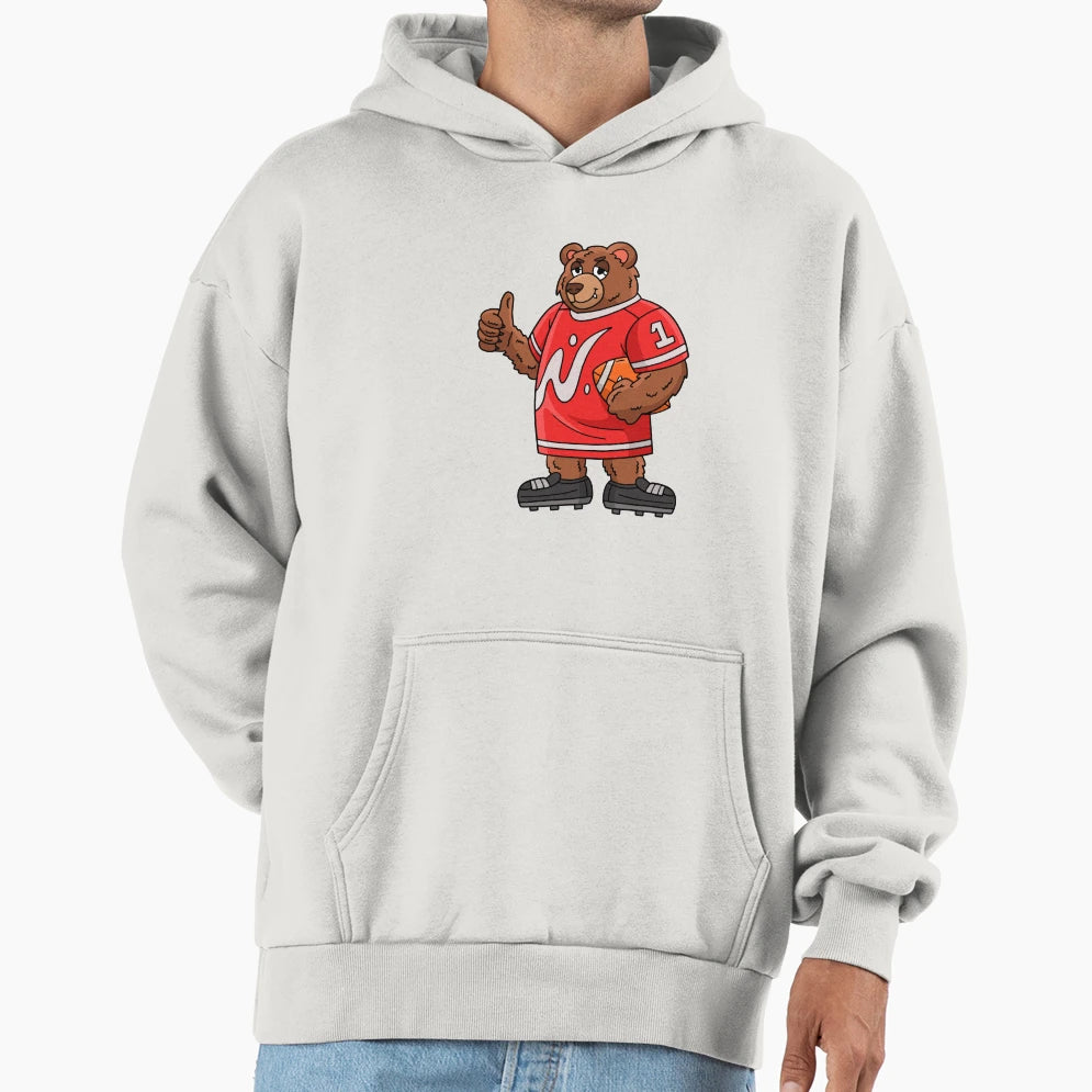 American Football Cartoon Hoodie - Minimalist Print for Adults - T-Shirt, Sweatshirt, Hoodie