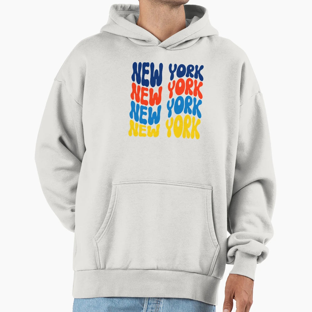 New York Stacked Hoodie - Casual Everyday Wear for Adults - T-Shirt, Sweatshirt, Hoodie