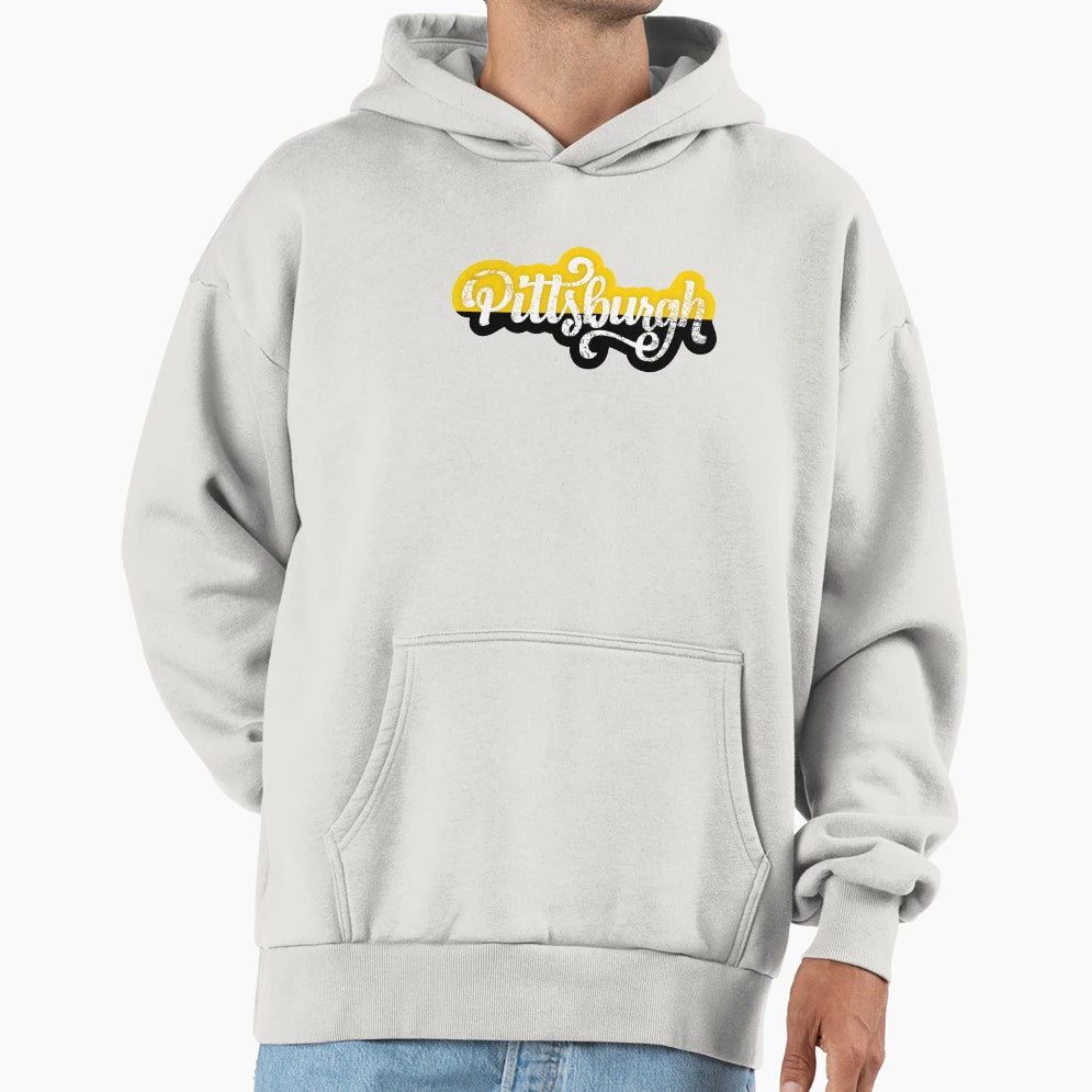 Pittsburgh Script Hoodie - Unique Graphic Unisex - T-Shirt, Sweatshirt, Hoodie