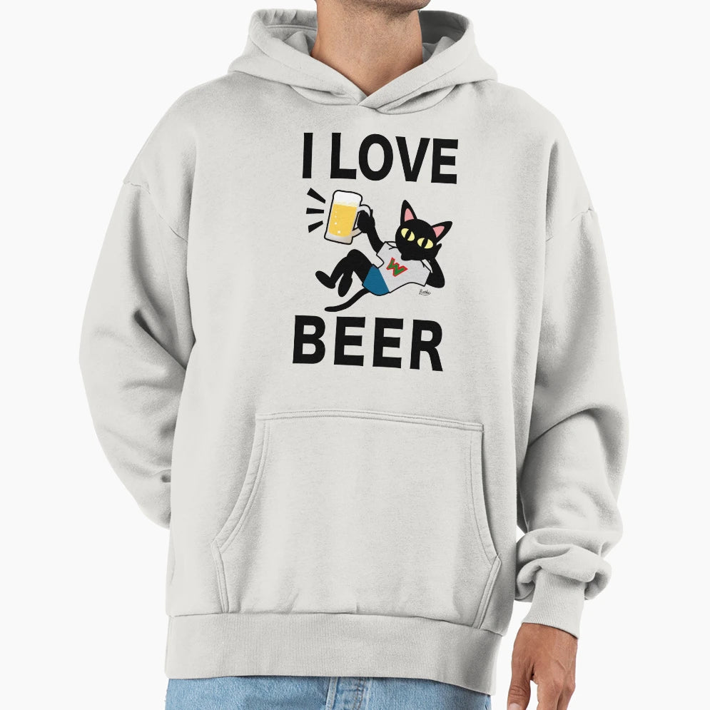 I Love Beer Hoodie - Unique Graphic Men Women - T-Shirt, Sweatshirt, Hoodie