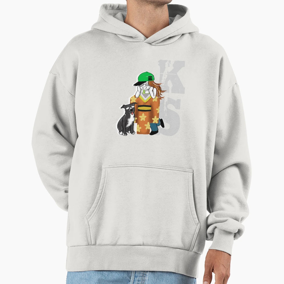 Katie Stuart Ks White Hoodie - Trendy Graphic Unisex - T-Shirt, Sweatshirt, Hoodie