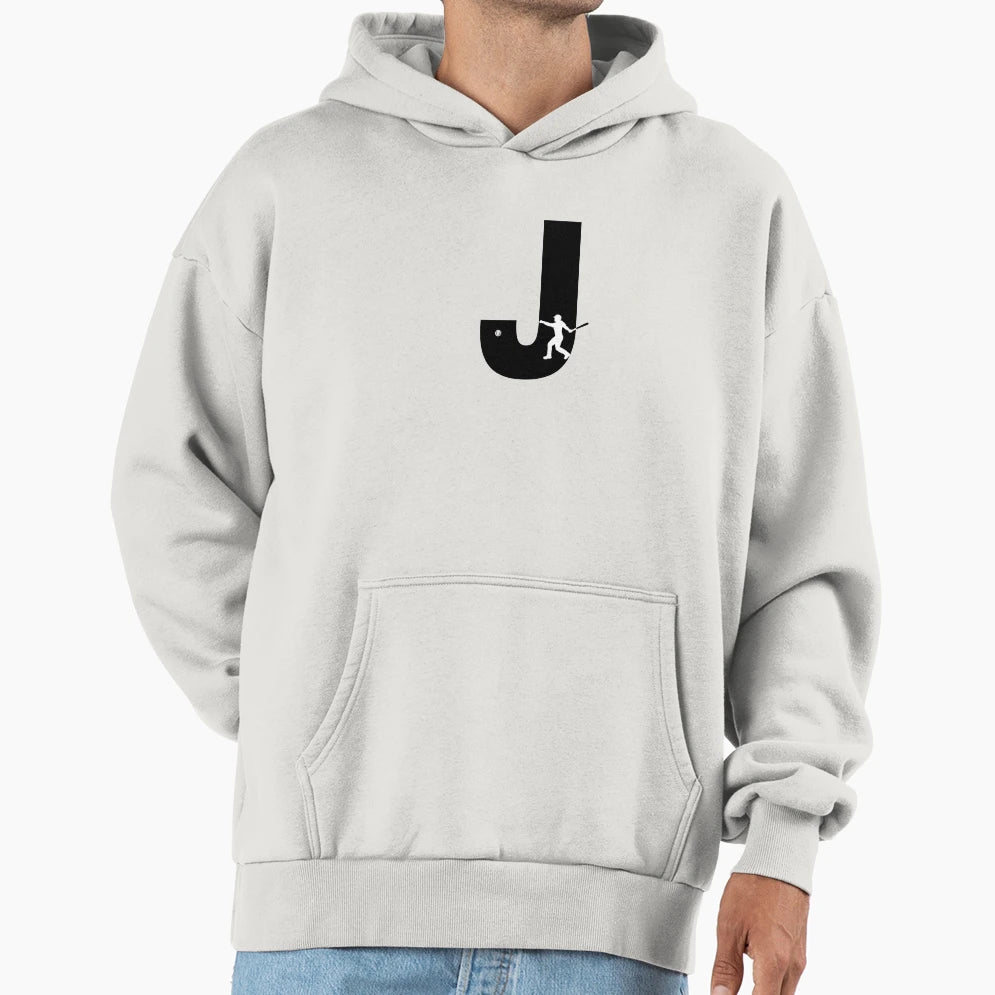 Personalized Baseball Initial J Hoodie - Novelty Apparel for Adults - T-Shirt, Sweatshirt, Hoodie