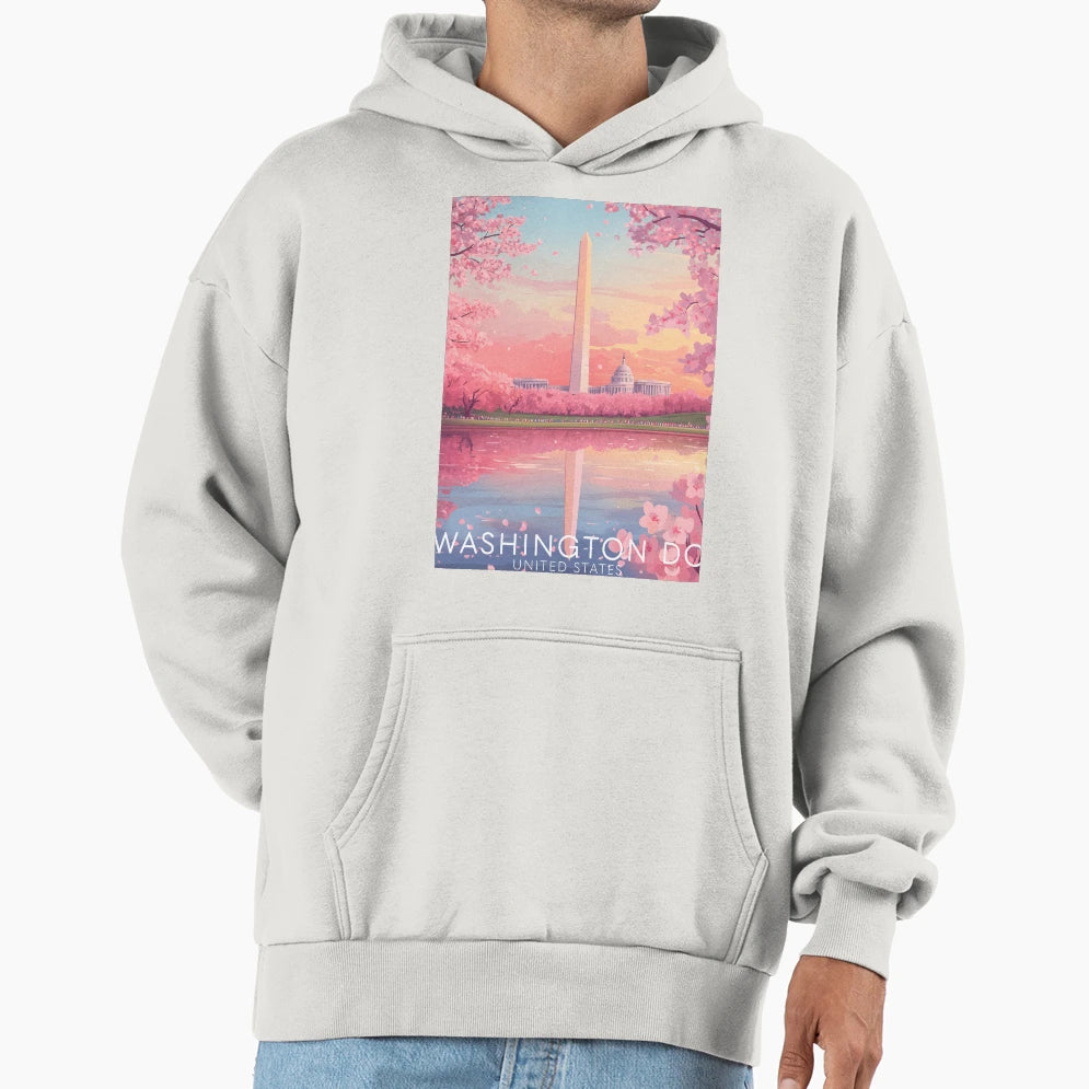 Washington Dc Cherry Blossom Hoodie - Streetwear Style Unisex - T-Shirt, Sweatshirt, Hoodie