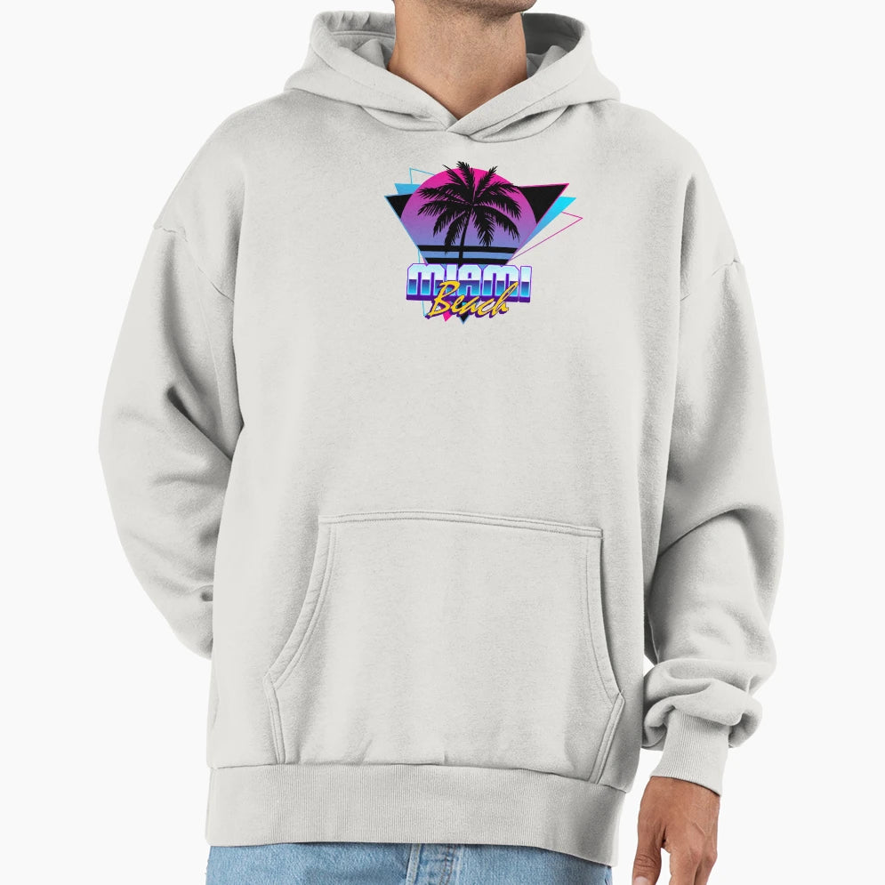 Synthwave 1 Miami Beach 80S 90S Hoodie - Custom Art Print for Adults - T-Shirt, Sweatshirt, Hoodie