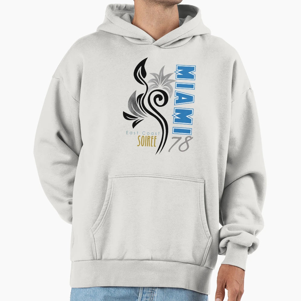 Miami Soiree Hoodie - Trendy Graphic for Adults - T-Shirt, Sweatshirt, Hoodie