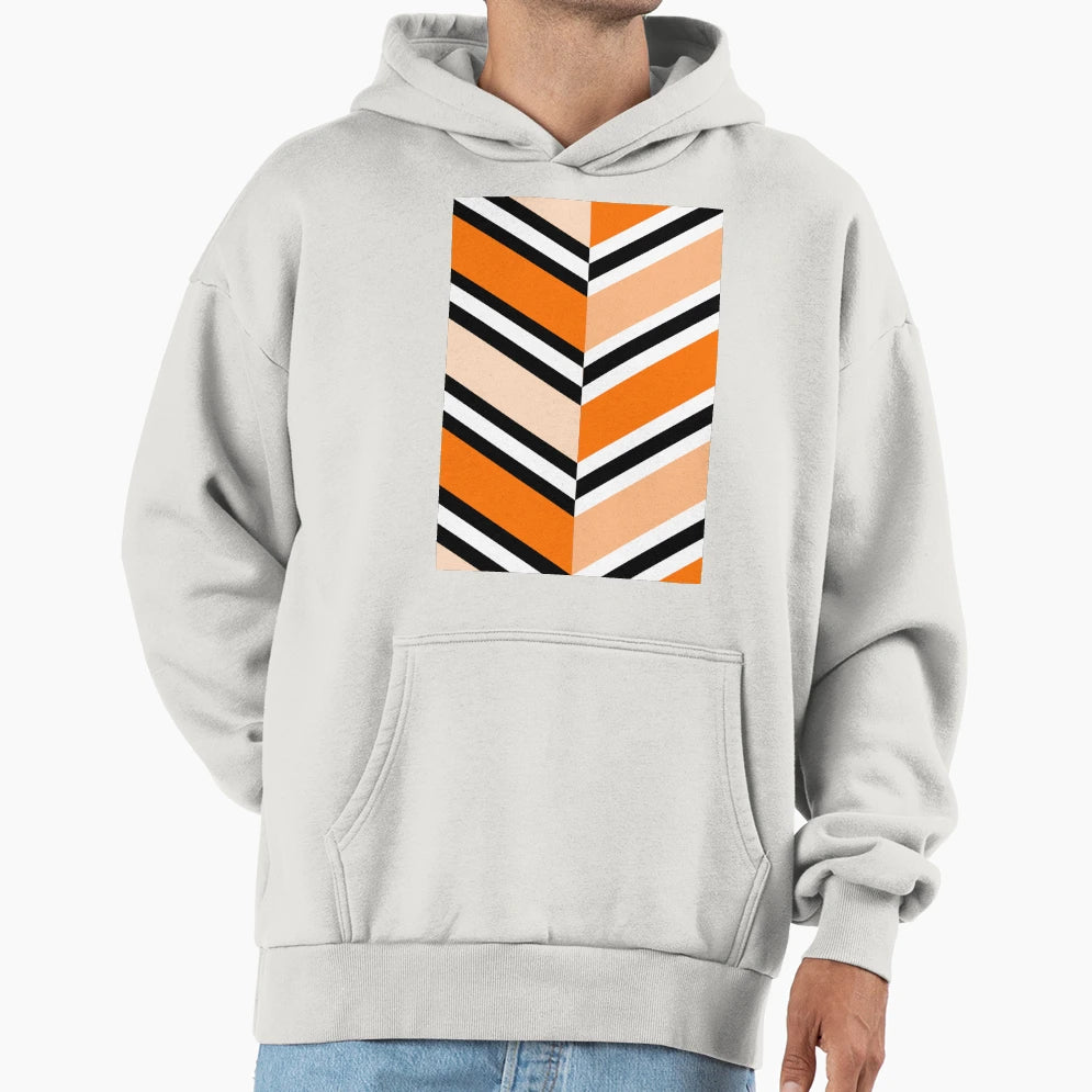 Mod Chevrons Orange Hoodie - Custom Art Print for Adults - T-Shirt, Sweatshirt, Hoodie