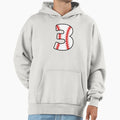 Number 3 Baseball 3 Hoodie - Novelty Apparel for Adults - T-Shirt, Sweatshirt, Hoodie