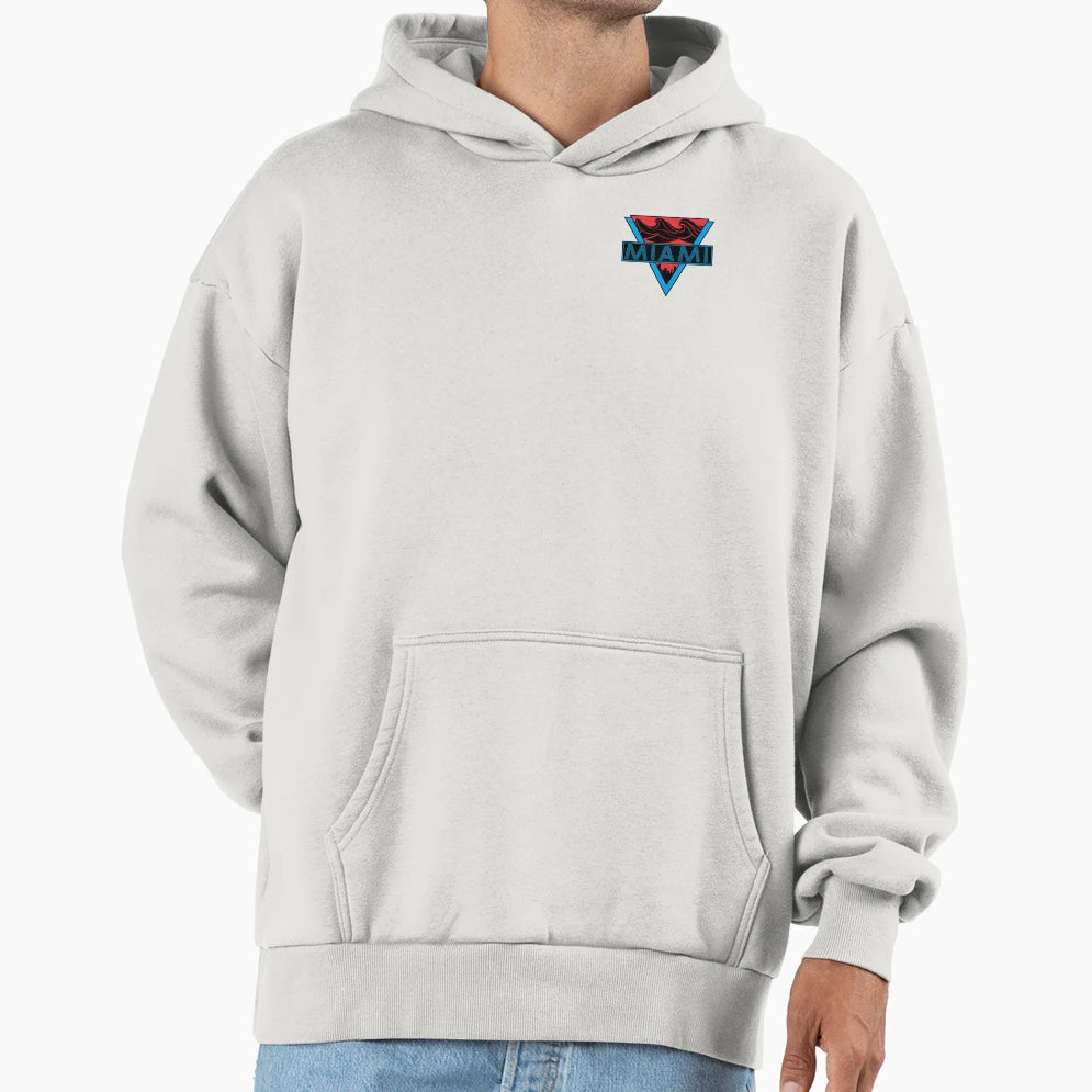 Miami Travel Badge Hoodie - Casual Everyday Wear Men Women - T-Shirt, Sweatshirt, Hoodie