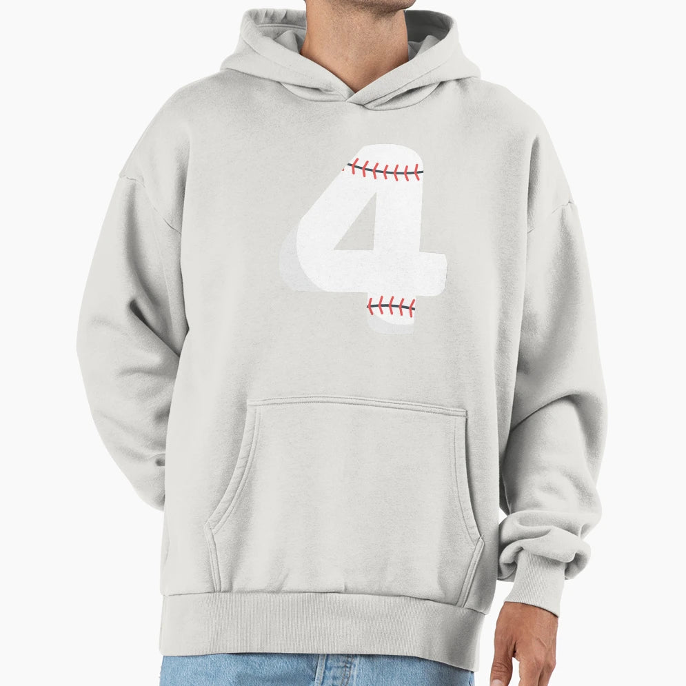 Number 4 Baseball 4 Hoodie - Aesthetic Graphic Unisex - T-Shirt, Sweatshirt, Hoodie