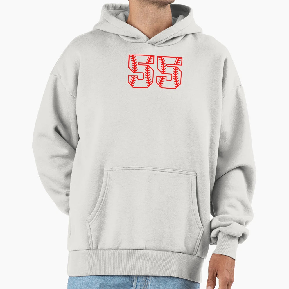 Baseball Number 55 Hoodie - Graphic Print for Adults - T-Shirt, Sweatshirt, Hoodie