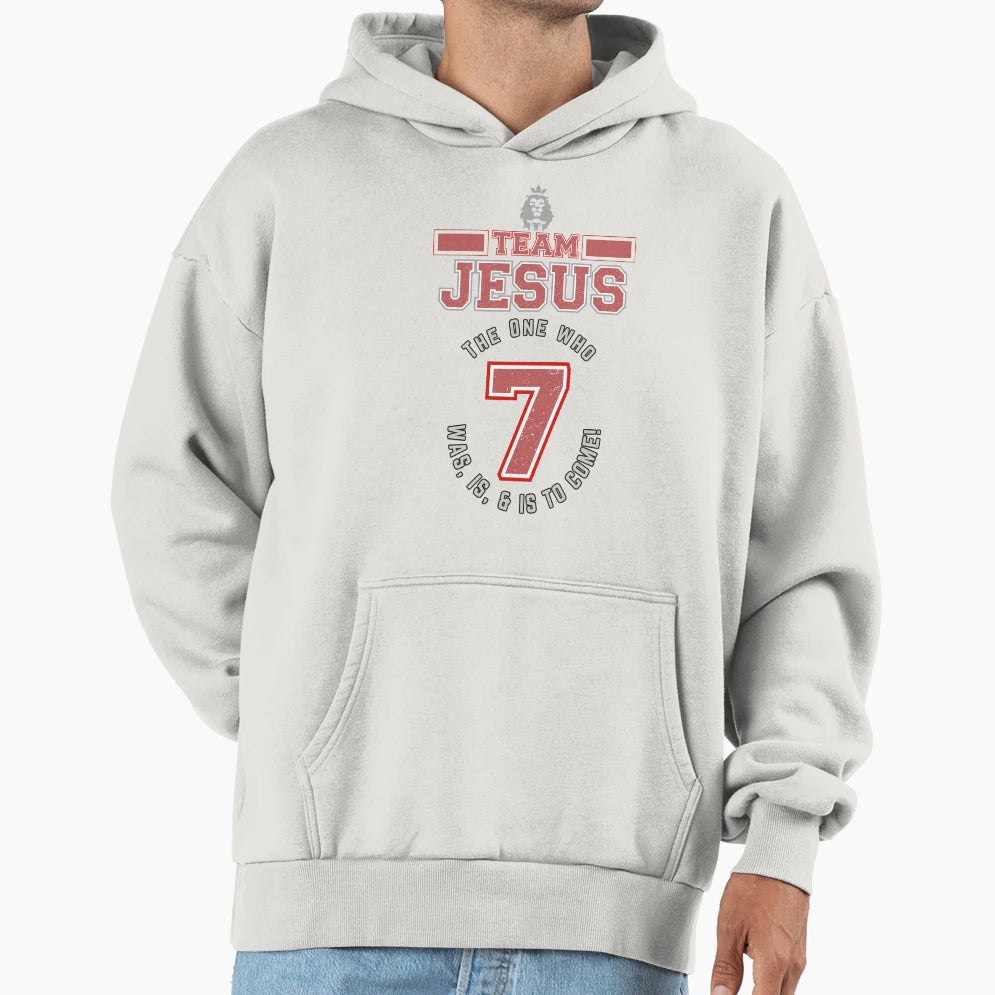 Team Jesus Grey Lettering Transparent Hoodie - Minimalist Print for Adults - T-Shirt, Sweatshirt, Hoodie