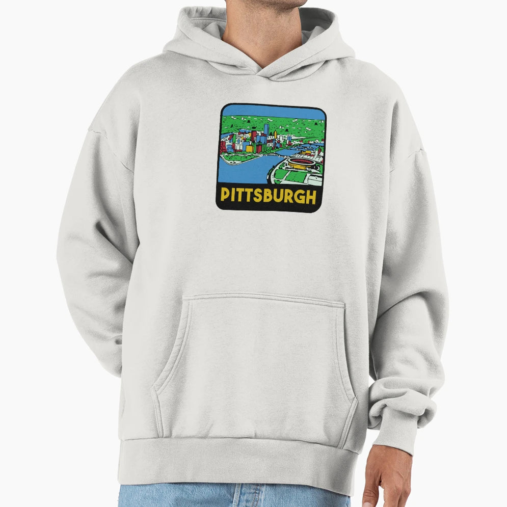 Pittsburgh Decal Hoodie - Custom Art Print for Adults - T-Shirt, Sweatshirt, Hoodie