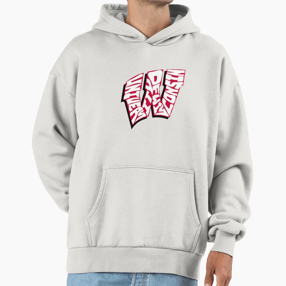 University Wisconsin Madison W Hoodie - Casual Everyday Wear Men Women - T-Shirt, Sweatshirt, Hoodie