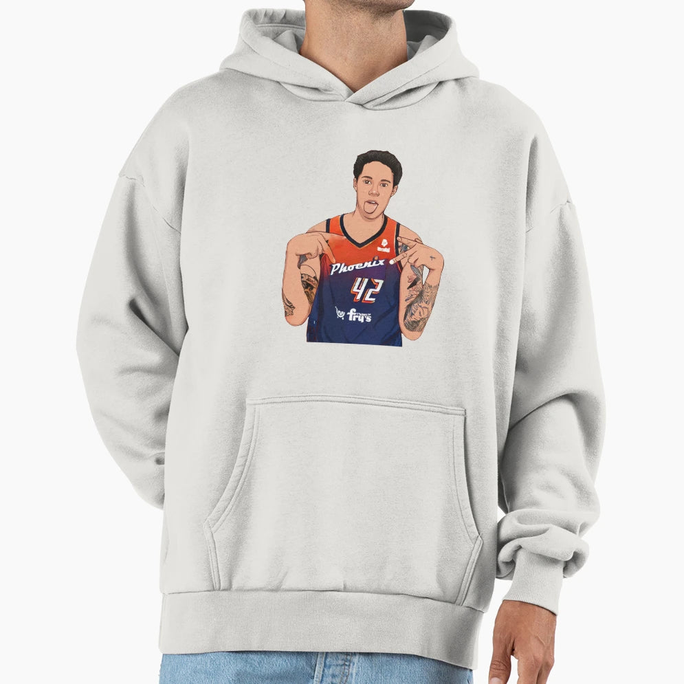 Brittney Griner Cartoon Art Hoodie - Casual Everyday Wear Unisex - T-Shirt, Sweatshirt, Hoodie