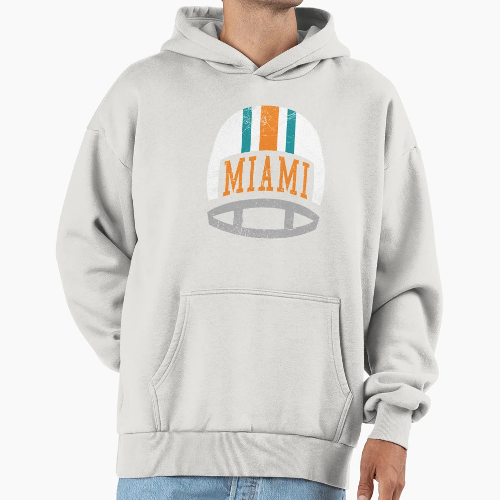 Miami Helmet Aqua Hoodie - Minimalist Print Unisex - T-Shirt, Sweatshirt, Hoodie