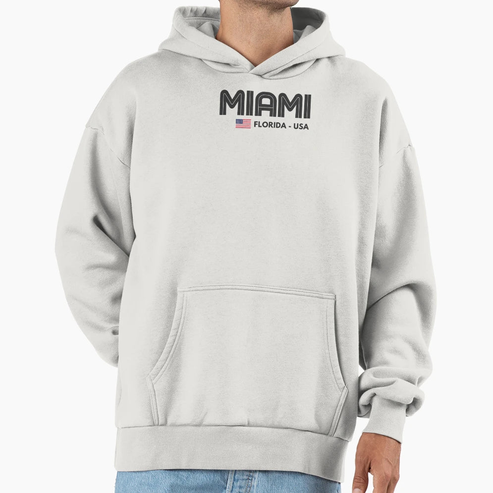 Miami Florida Usa Hoodie - Novelty Apparel for Adults - T-Shirt, Sweatshirt, Hoodie