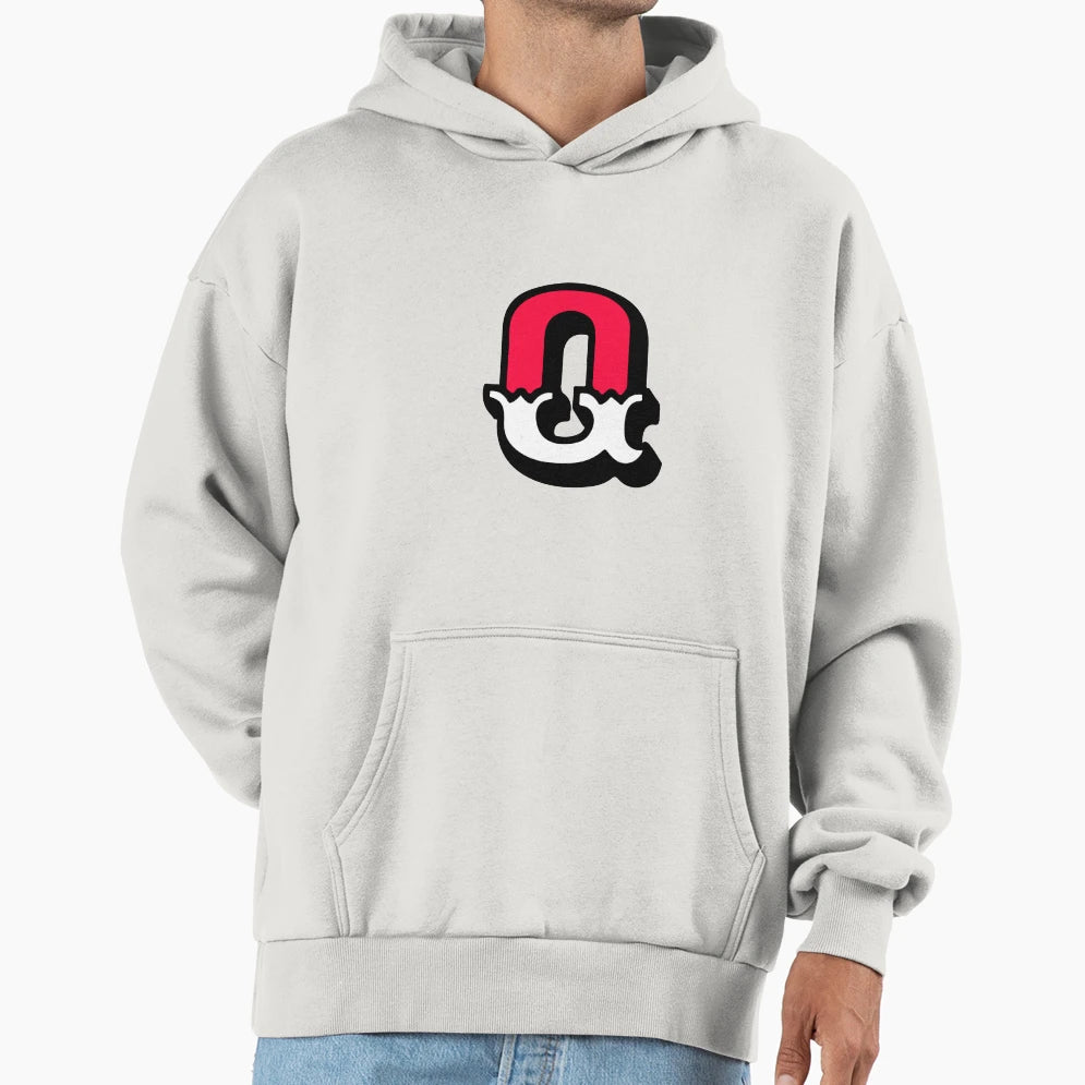 Monogram Q Alphabet Scrapbooking Red Hoodie - Aesthetic Graphic for Adults - T-Shirt, Sweatshirt, Hoodie