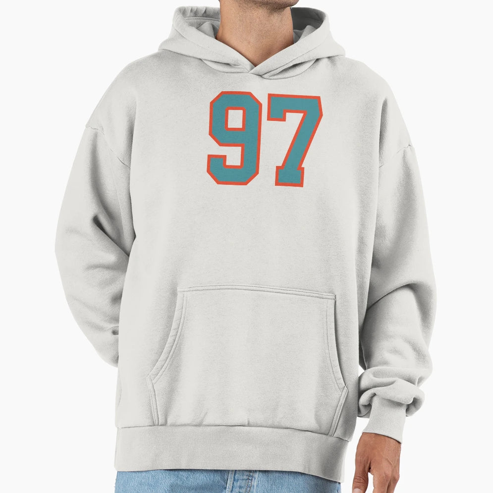97 Number Aqua Orange Lucky Sports Ninety Hoodie - Graphic Print Men Women - T-Shirt, Sweatshirt, Hoodie