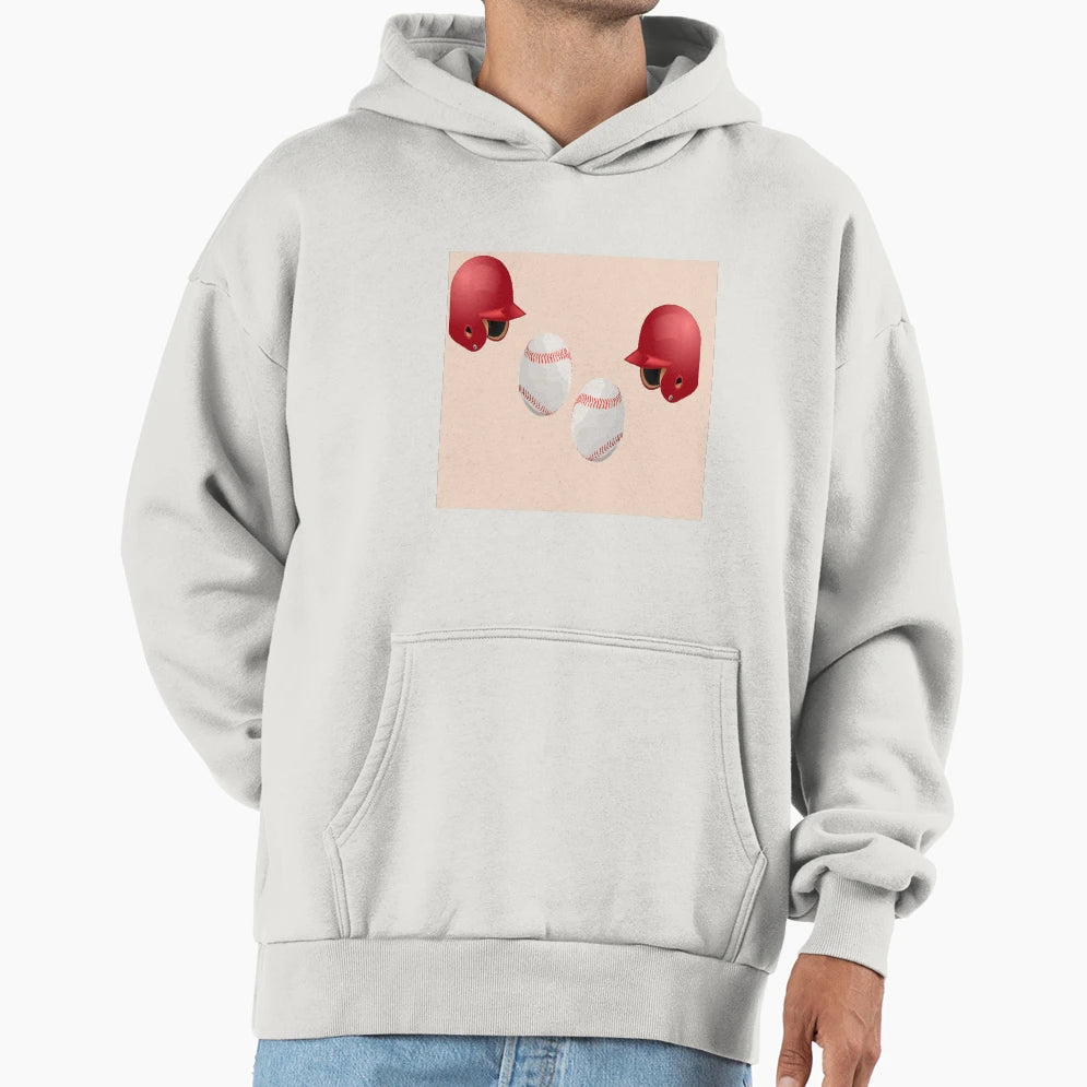 Baseball Helmet And Ball Hoodie - Graphic Print for Adults - T-Shirt, Sweatshirt, Hoodie