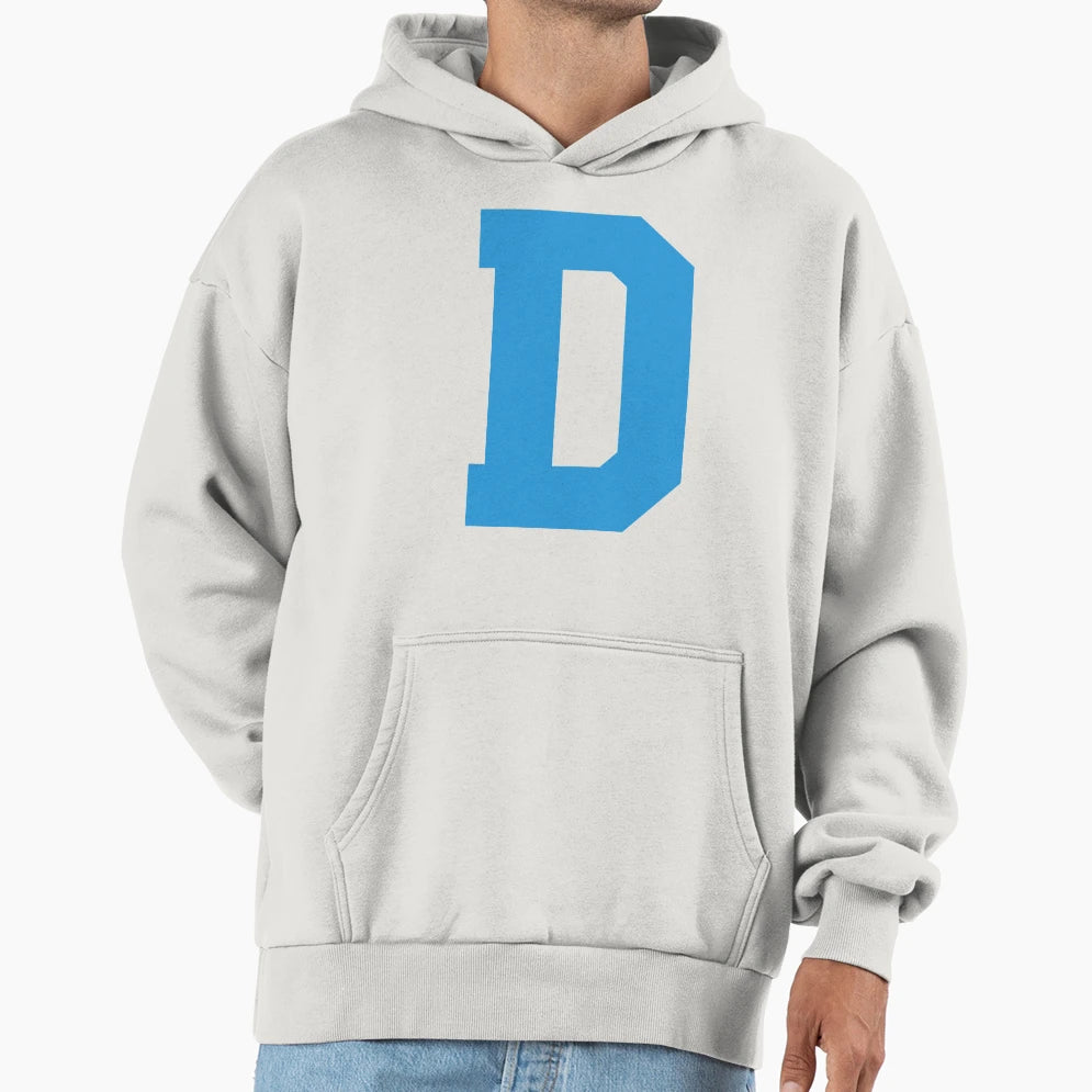 Alphabet Blue D Sports Letter D Hoodie - Novelty Apparel Unisex - T-Shirt, Sweatshirt, Hoodie