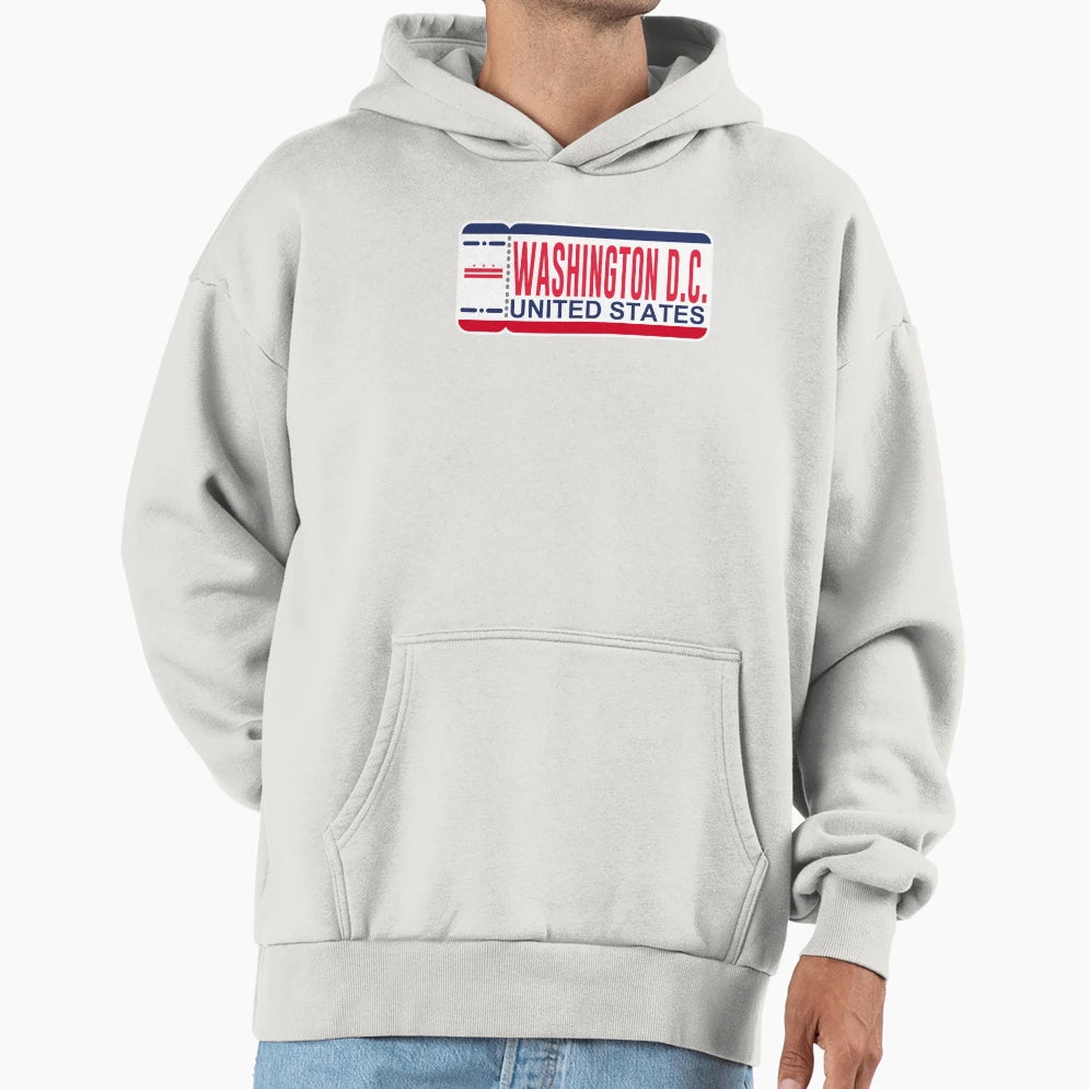 Washington D C Ticket Hoodie - Trendy Graphic Unisex - T-Shirt, Sweatshirt, Hoodie