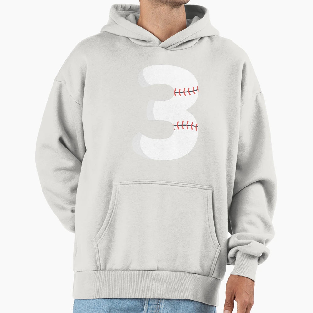 Number 3 Baseball 3 Hoodie - Custom Art Print Unisex - T-Shirt, Sweatshirt, Hoodie