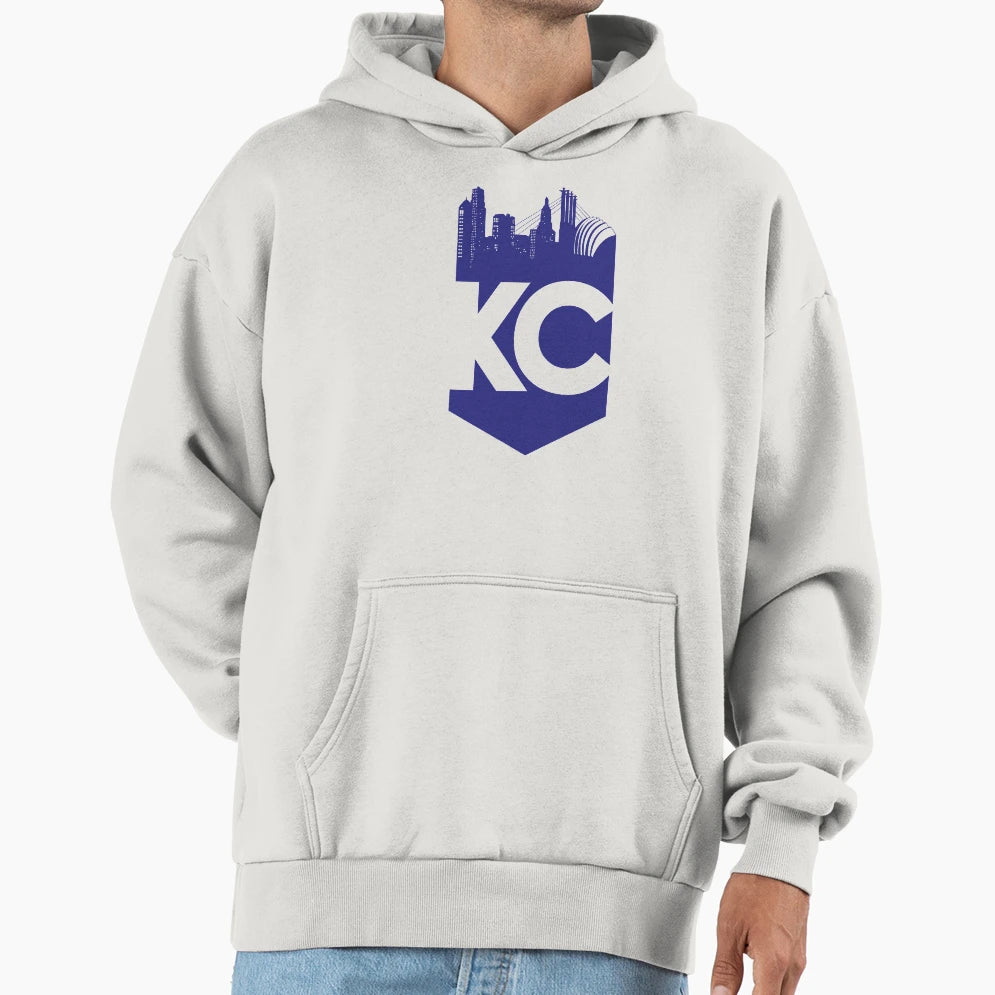Kc Skyline Blue Hoodie - Fun Novelty Design for Adults - T-Shirt, Sweatshirt, Hoodie