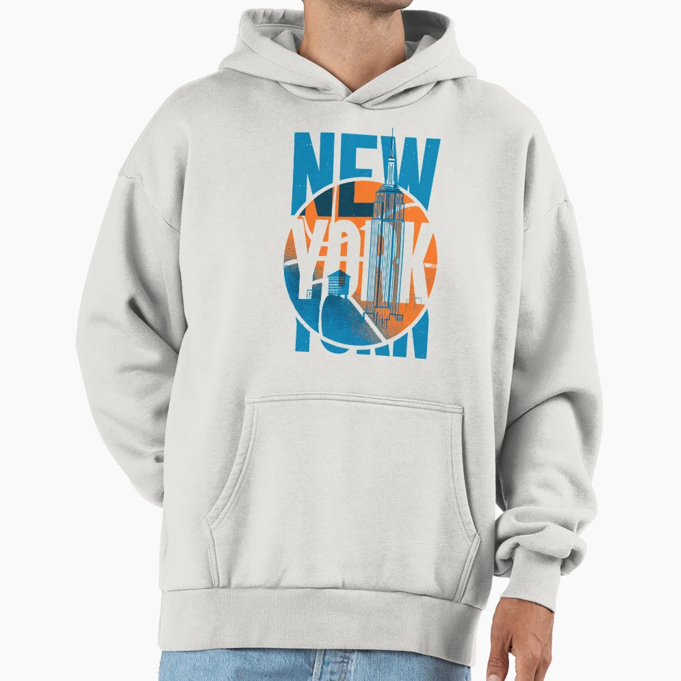 New York Basketball Urban Skyline Hoodie - Unique Graphic for Adults - T-Shirt, Sweatshirt, Hoodie