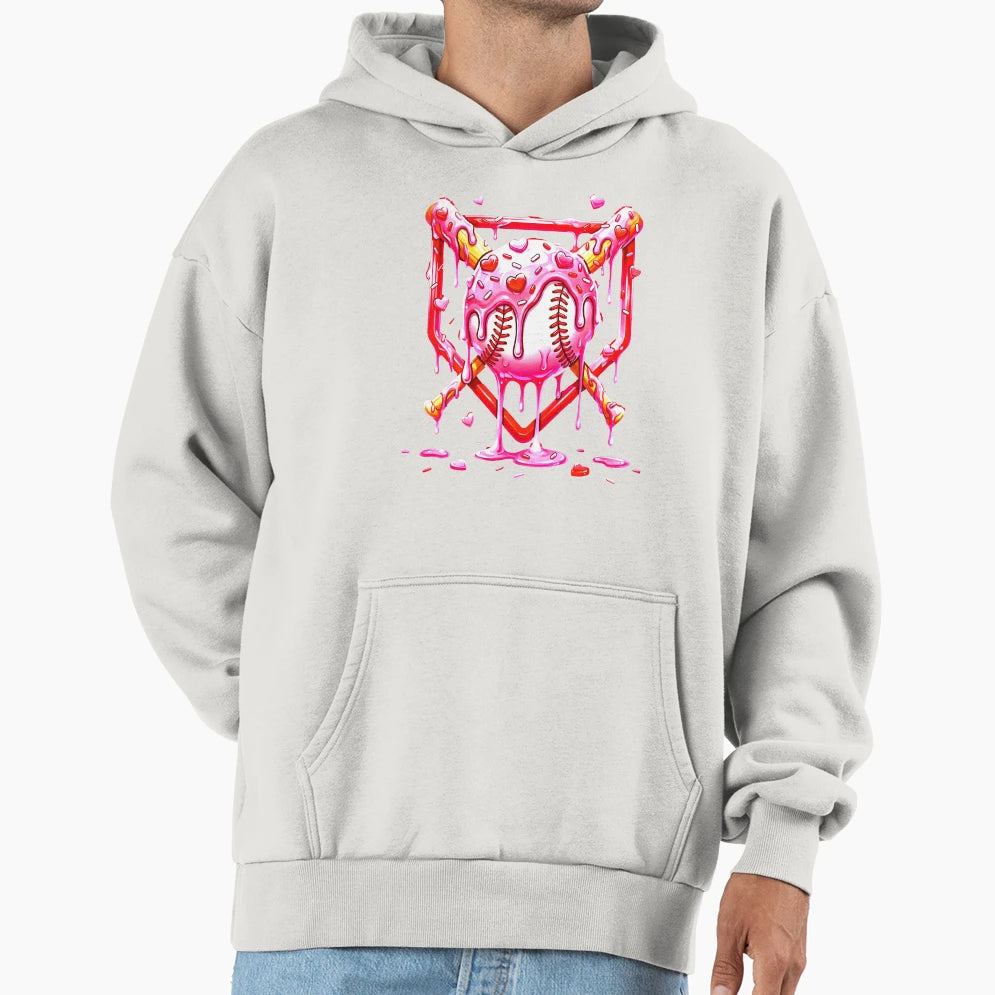 Valentines Day Baseball Ice Cream Hoodie - Casual Everyday Wear Unisex - T-Shirt, Sweatshirt, Hoodie