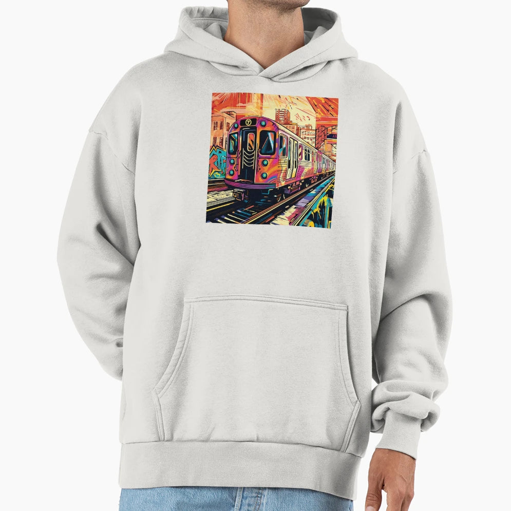 Nyc Train Hoodie - Unique Graphic for Adults - T-Shirt, Sweatshirt, Hoodie