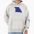 Kansas City Mo Blue Hoodie - Minimalist Print Men Women - T-Shirt, Sweatshirt, Hoodie