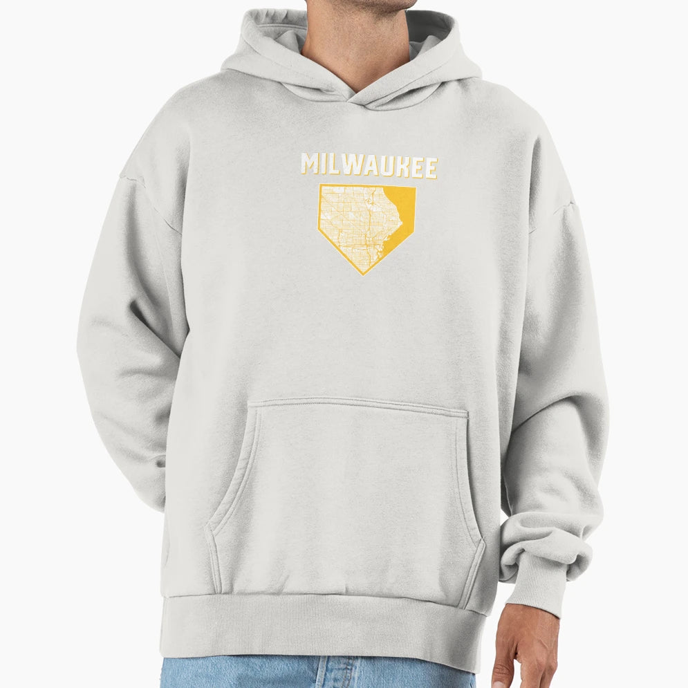 Milwaukee Baseball City Home Map Hoodie - Streetwear Style Unisex - T-Shirt, Sweatshirt, Hoodie