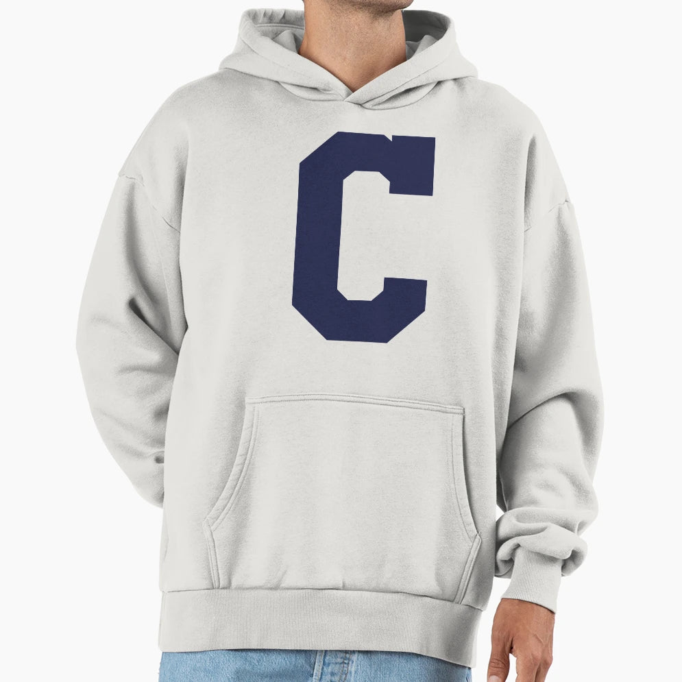 Alphabet Marine Blue C Sports Letter C Hoodie - Novelty Apparel for Adults - T-Shirt, Sweatshirt, Hoodie