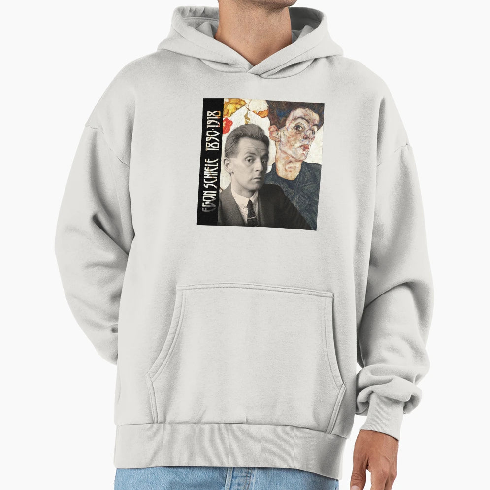 Egon Schiele Selbstbildnis Mit Hoodie - Fun Novelty Design Unisex - T-Shirt, Sweatshirt, Hoodie