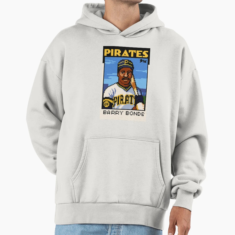 Barry Bonds 8 Bit Baseball Card Art Hoodie - Streetwear Style Men Women - T-Shirt, Sweatshirt, Hoodie